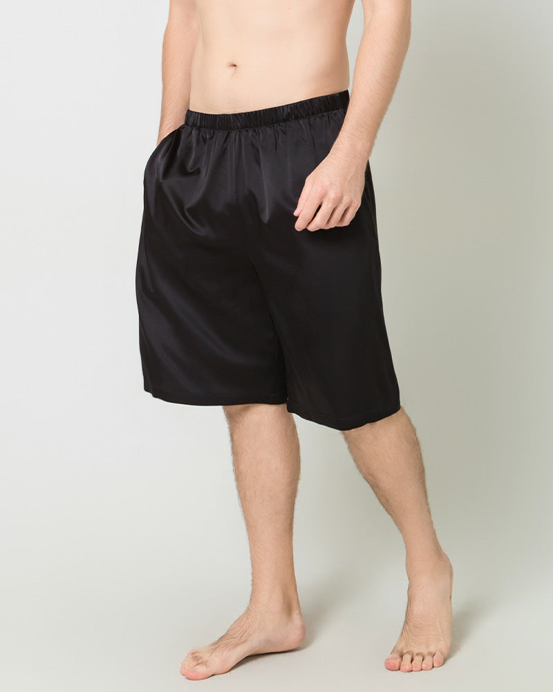 Silk Men Knee Elastic Waist Satin Underwear