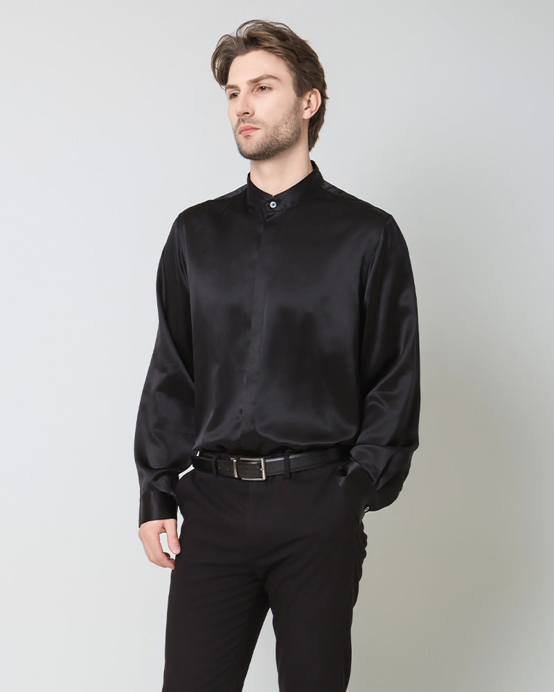 Silk Men's Casual Loose Office Shirt