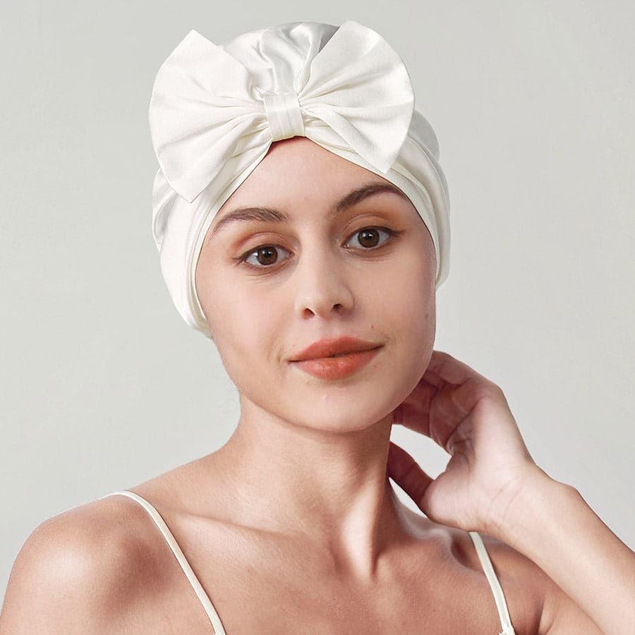 Silk Vintage Bow-Knot Sleep Cap