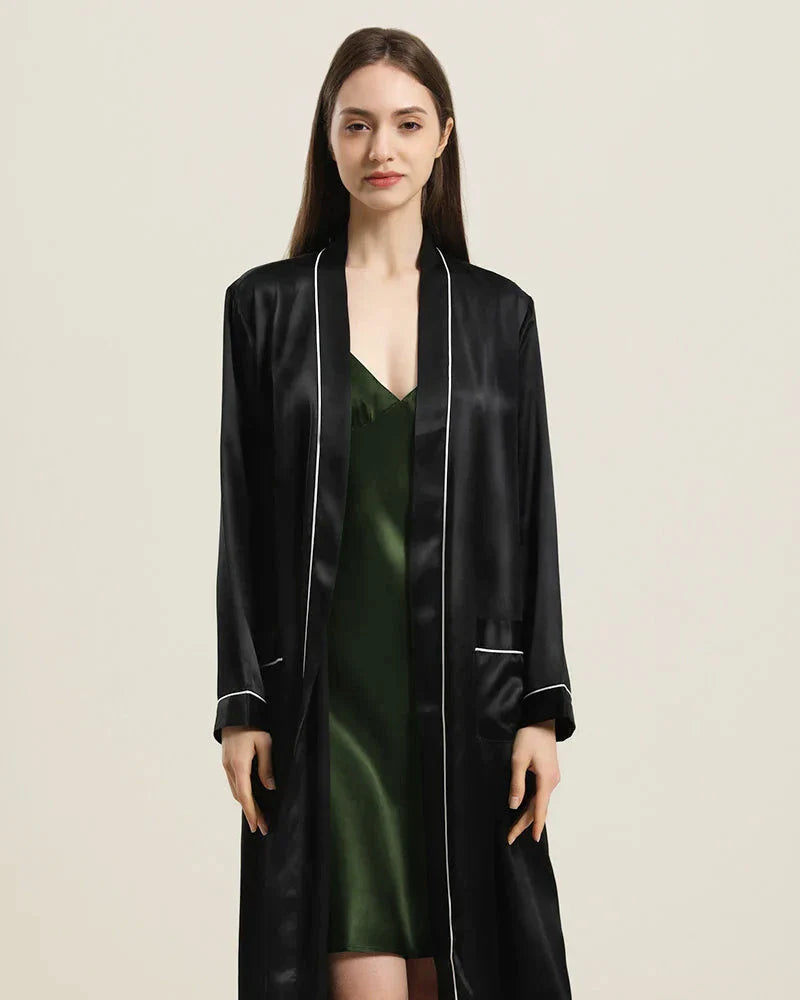 Pure Color Silk Robe For Women