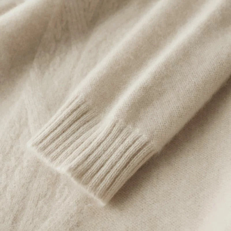 Mock Neck Knit Cashmere Sweater
