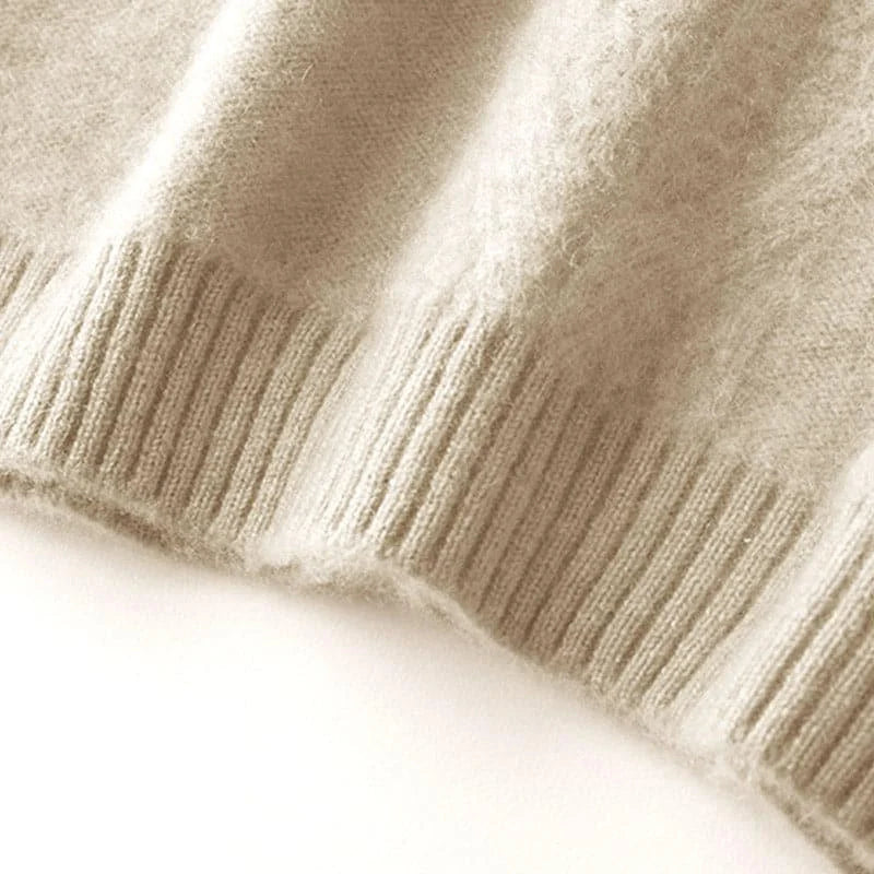 Mock Neck Knit Cashmere Sweater