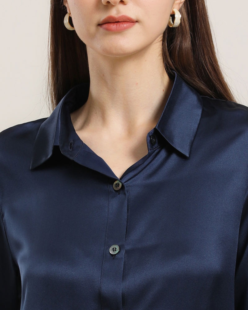 19 Momme Basic Silk Shirt for Women