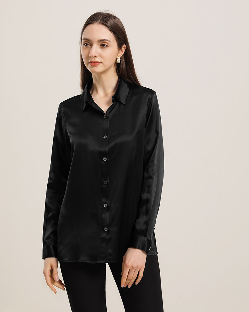 19 Momme Basic Silk Shirt for Women