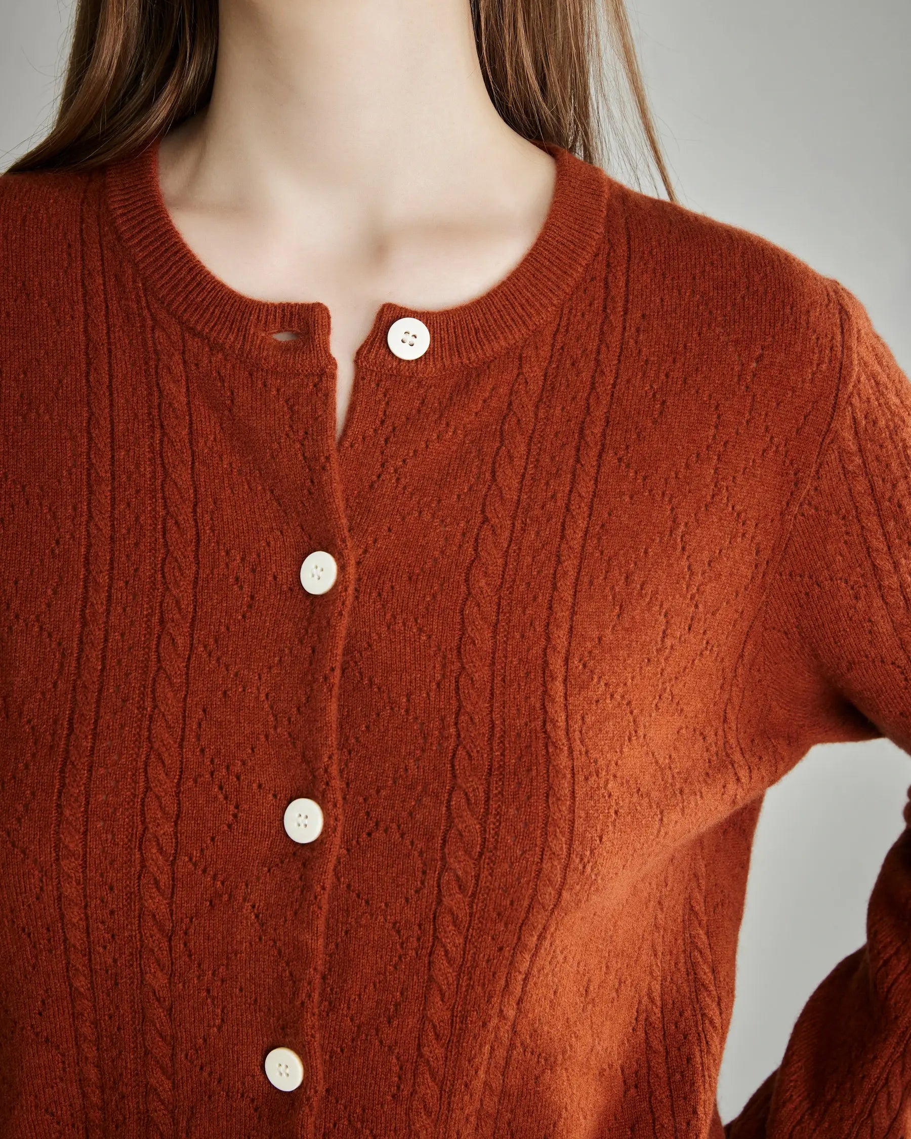 Women's Cable Knit Cashmere Cardigan