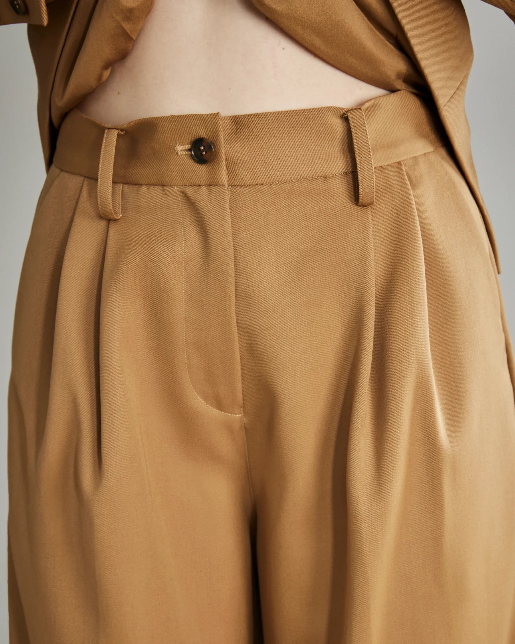 Women's Pleated Wool Wide Leg Pants