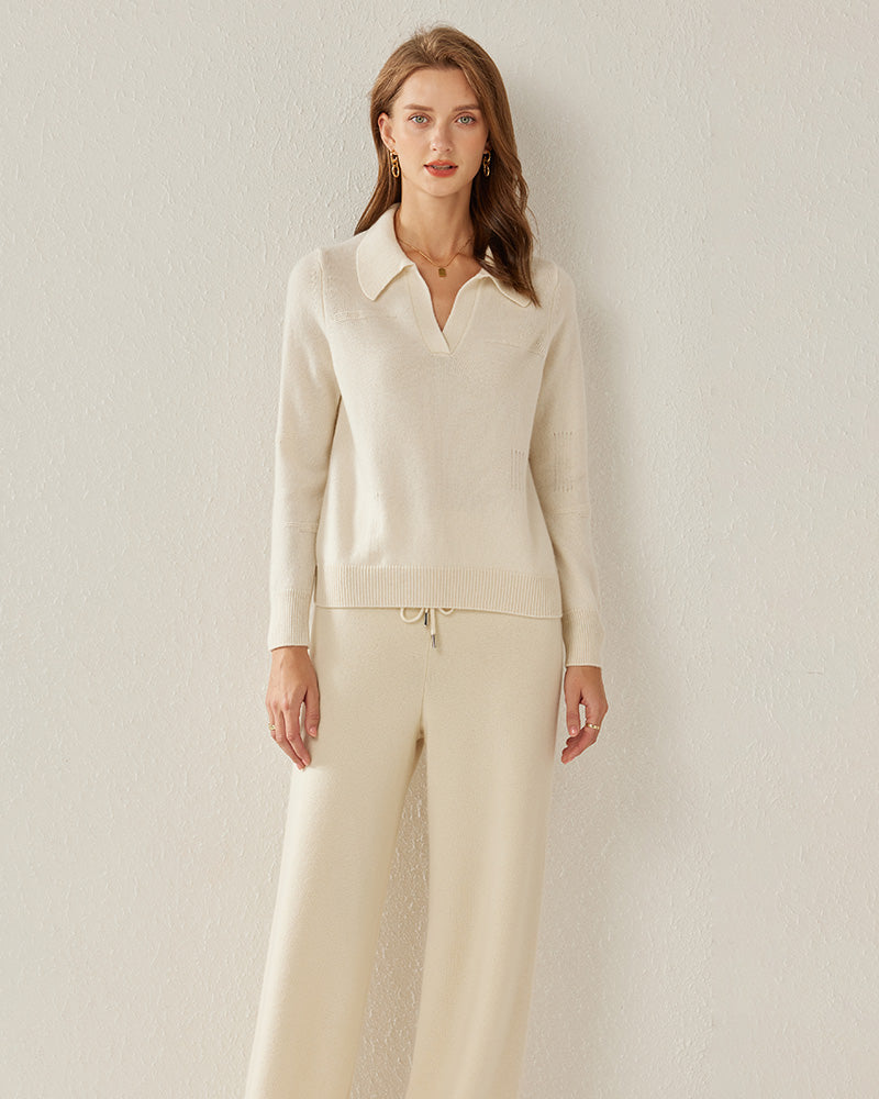 Women's Polo Collar Cashmere Sweater