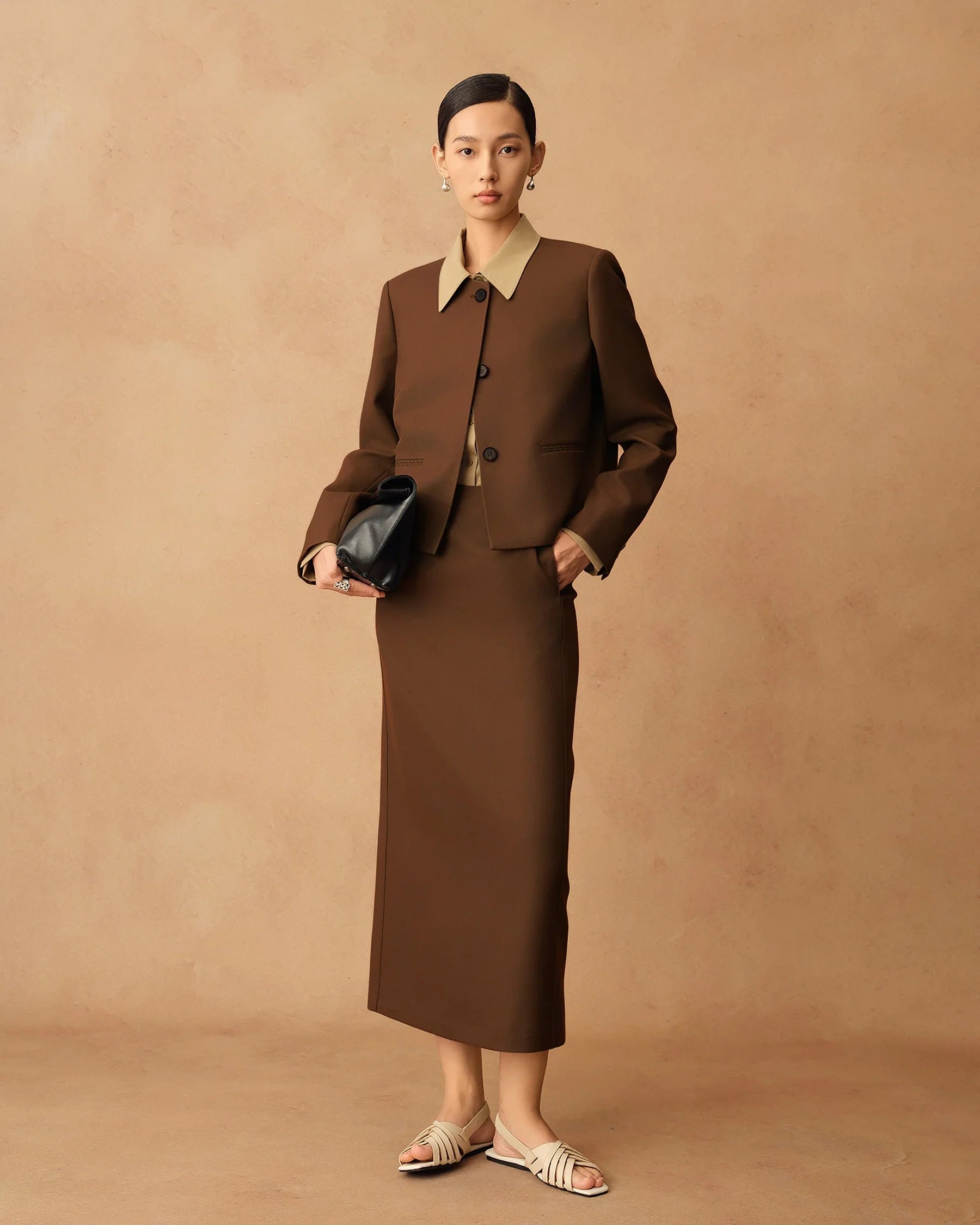 Women's Long Wool Pencil Skirt