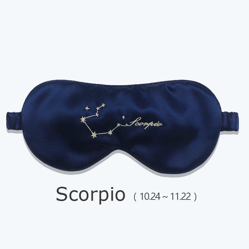 Zodiac Embroidered Silk Eye Mask