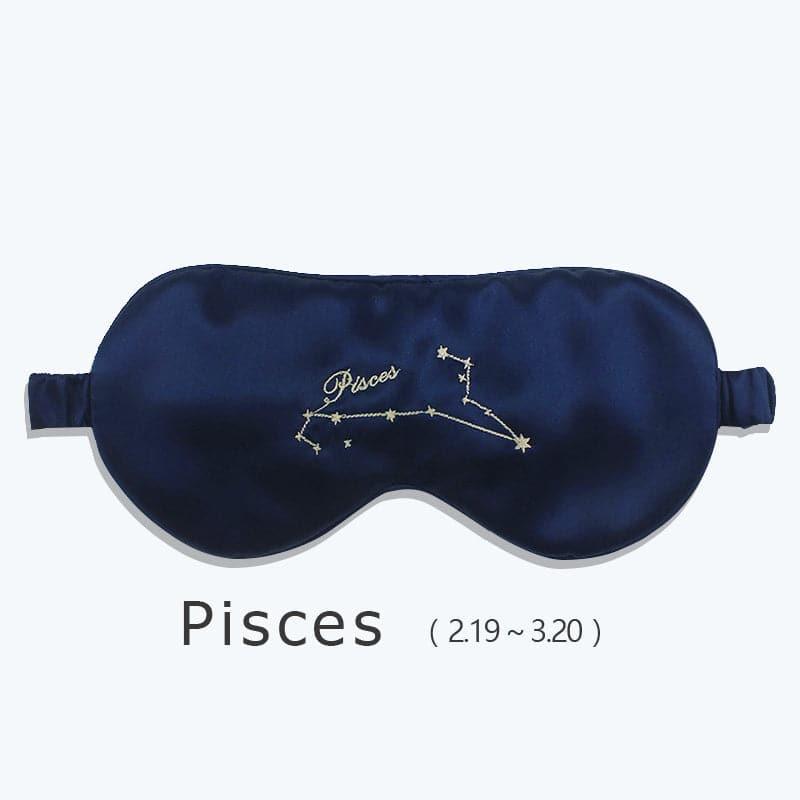 Zodiac Embroidered Silk Eye Mask