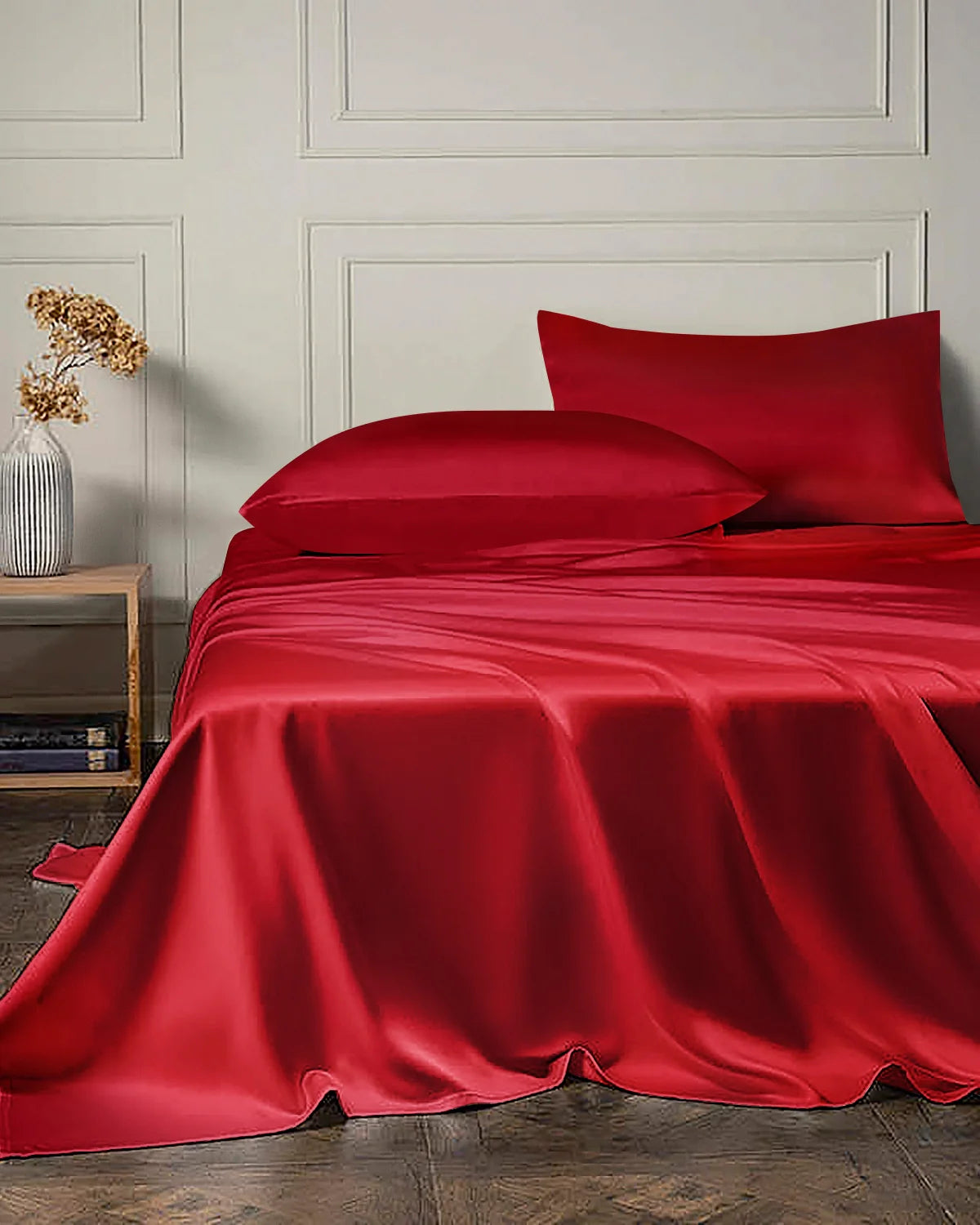 19 Momme 4PCS Silk Flat Sheet and Fitted Sheet Set