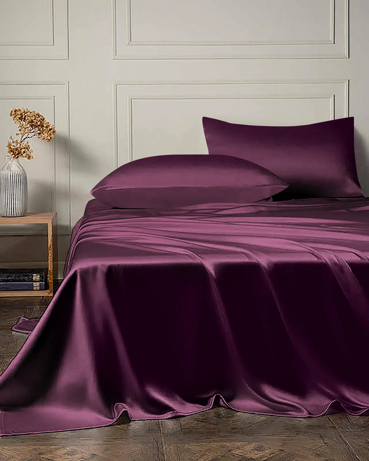 19 Momme 4PCS Silk Flat Sheet and Fitted Sheet Set
