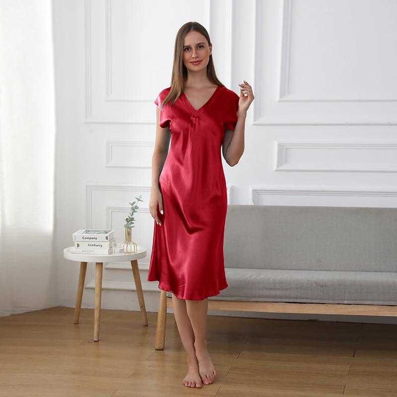 19 Momme Relaxed Fit V-neck Silk Nightgown