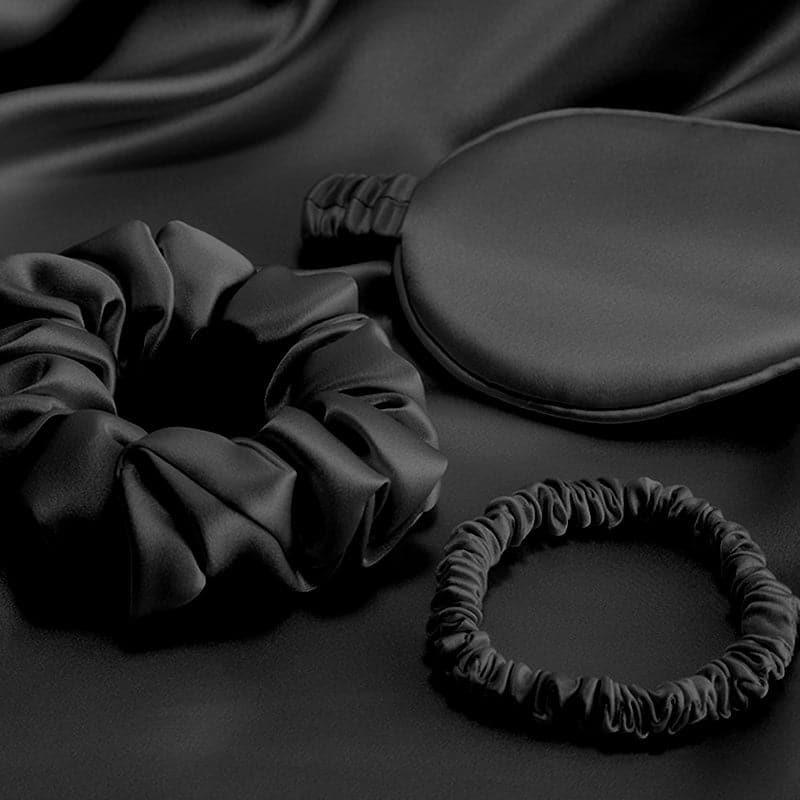 Silk Travel Suit 3 PCS Scrunchy Pillowcase And Eyemask