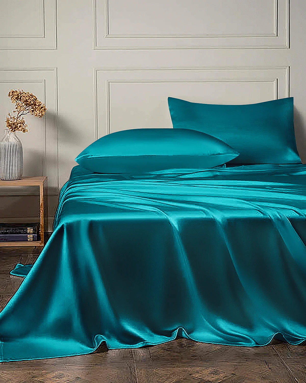 22 Momme 4PCS Silk Flat Sheet and Fitted Sheet Set