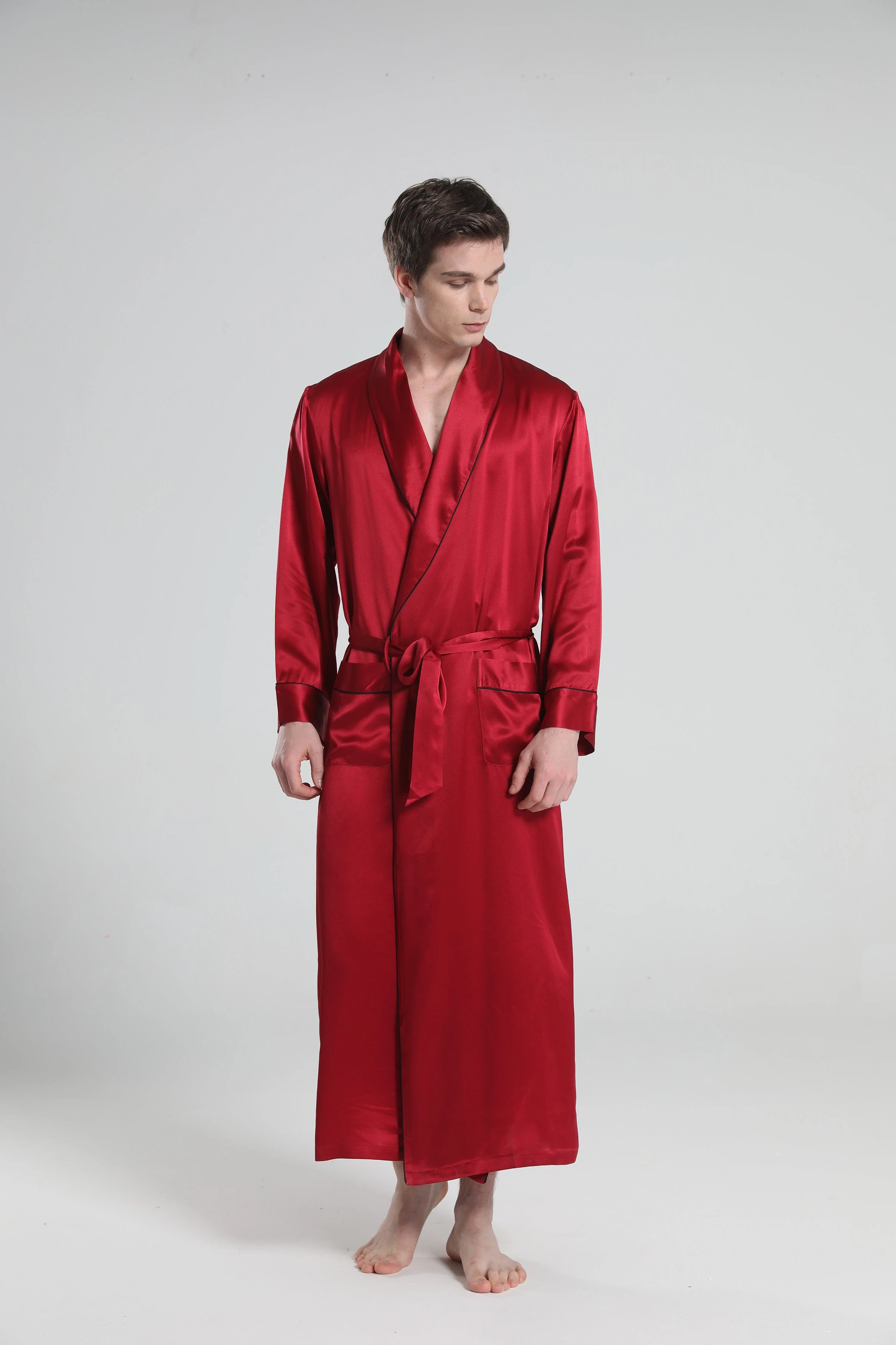 22 Momme Silk Robe Pajamas For Men