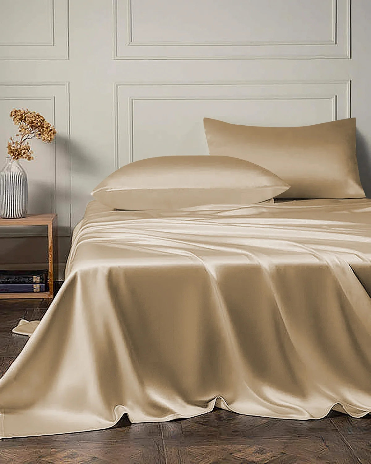 25 Momme 4PCS Silk Flat Sheet and Fitted Sheet Set