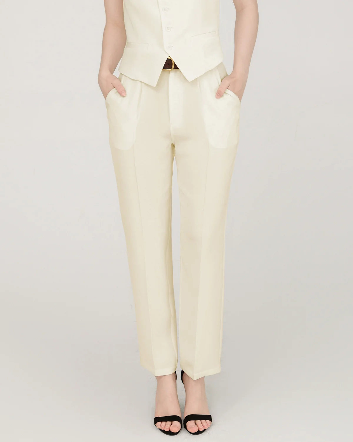 40 Momme Silk Sculpted Straight Pants