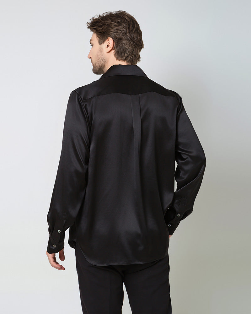 Classic Long Sleeve Silk Men's Shirt