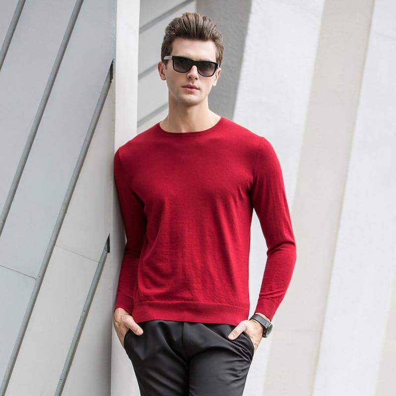 Crew Neck Cashmere Sweater for Men