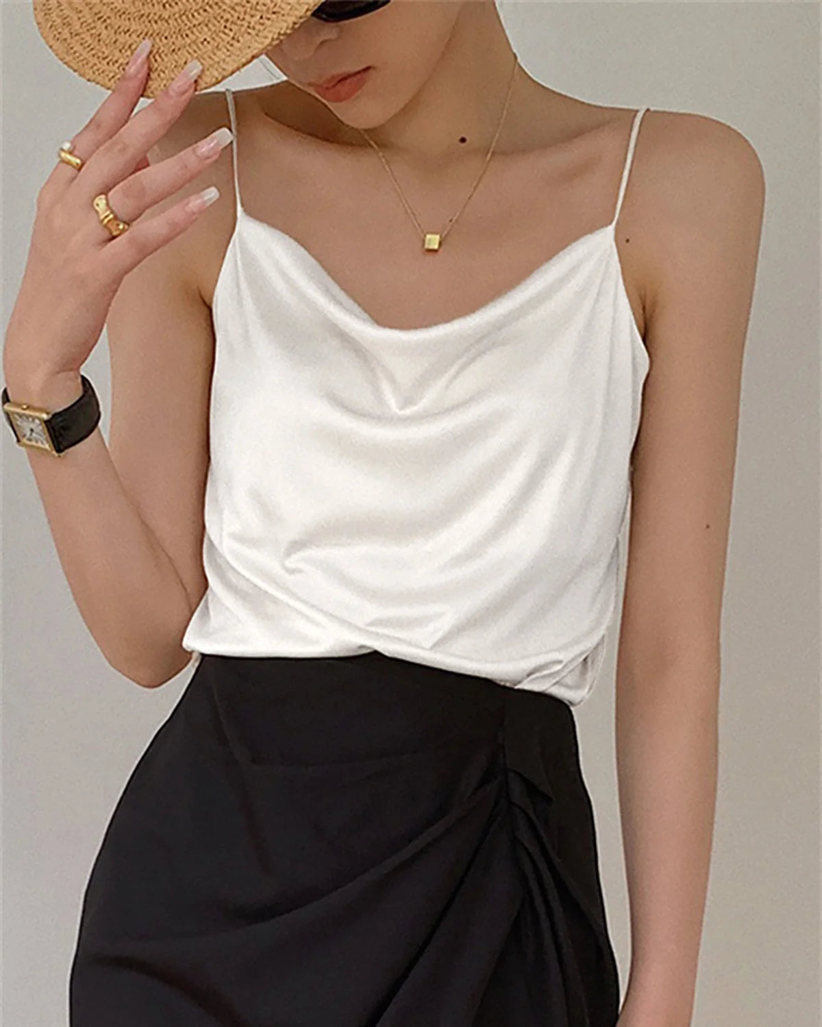 Cowl Neck Silk Camisole