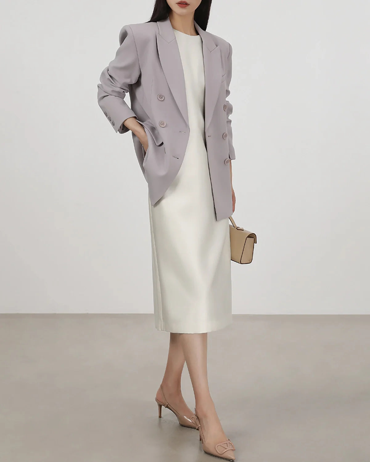 40 Momme Silk Sleeveless Midi Dress