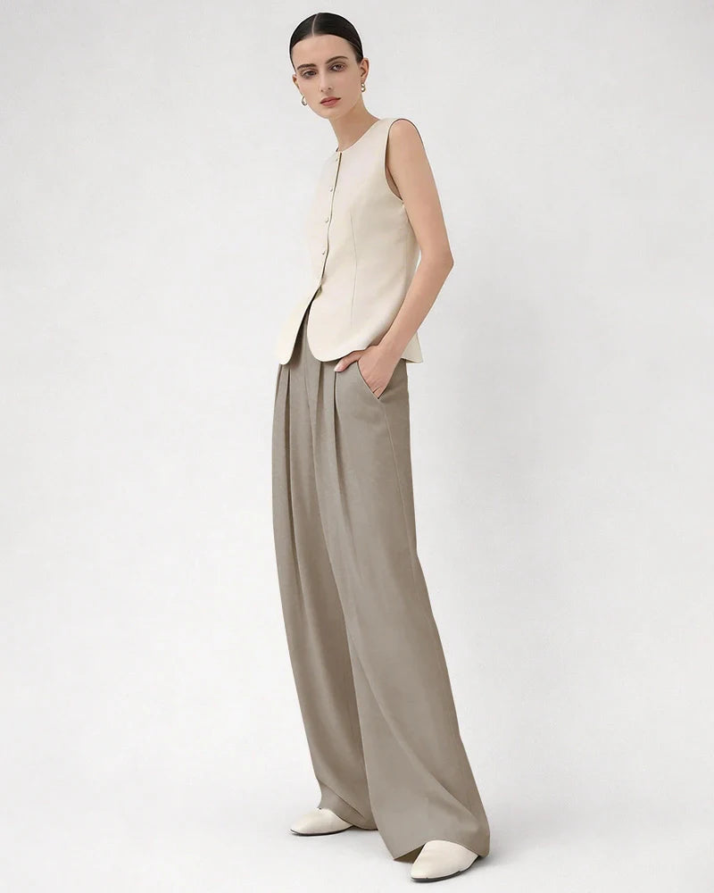 30 Momme High Waist Silk Wide Leg Pants