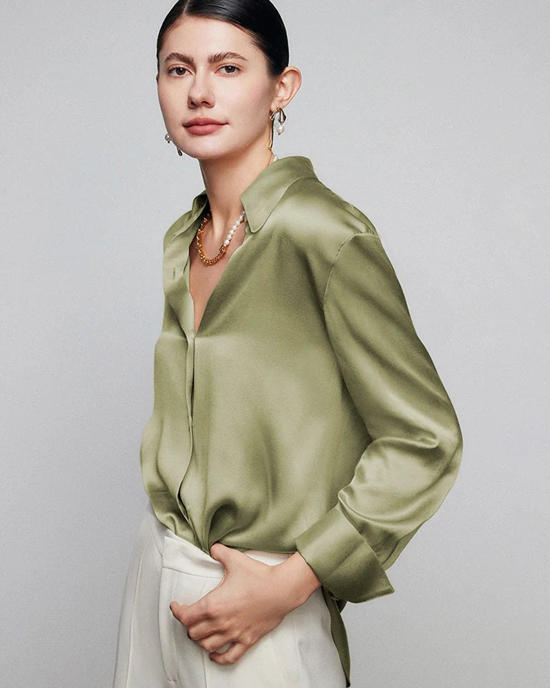 30 Momme Women's Slouchy Silk Shirt