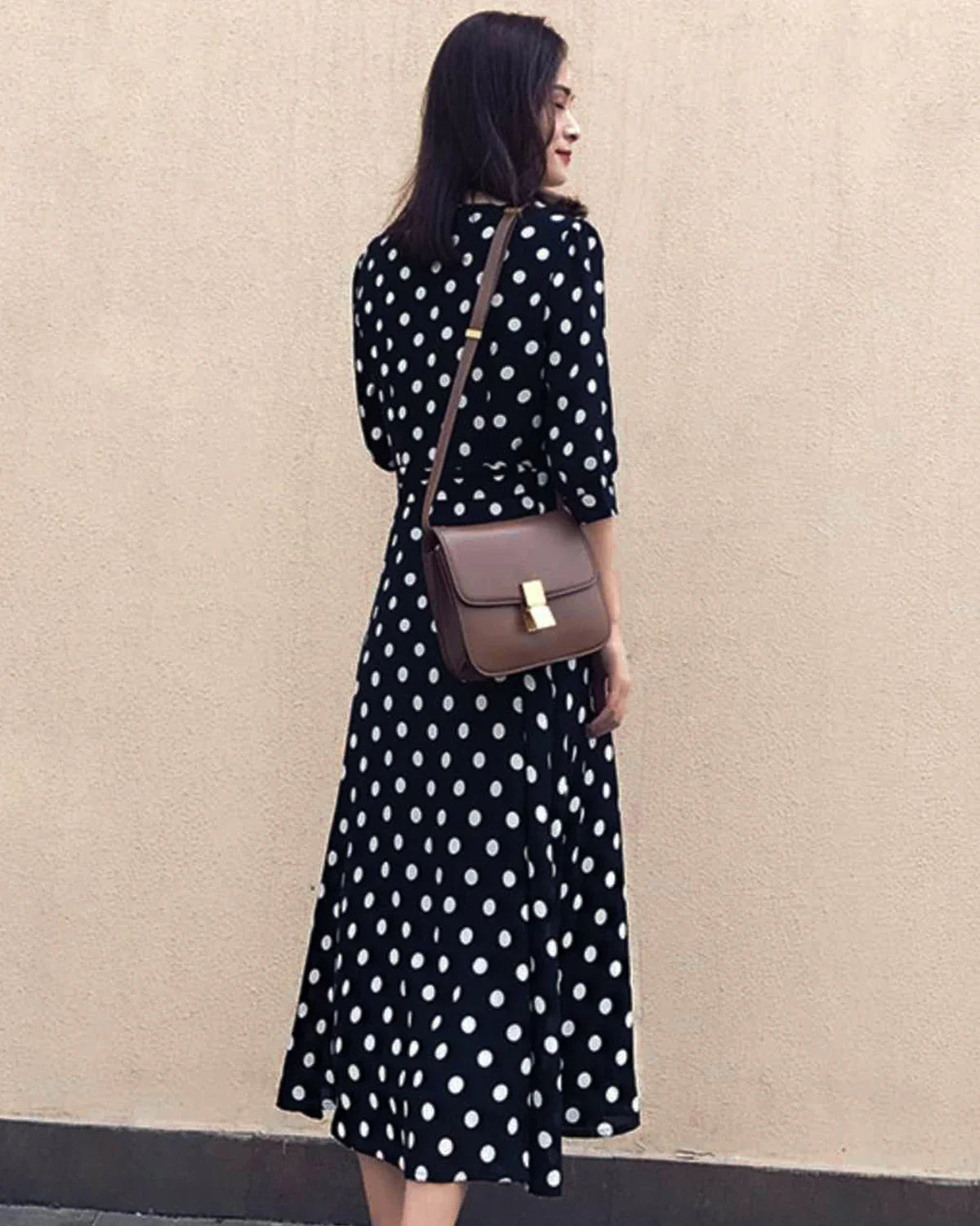 Polka Dot Silk Wrap Dress