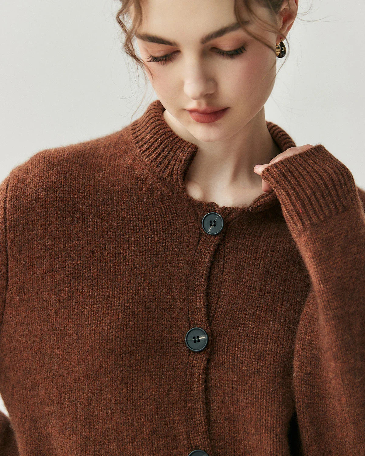 Women's Cashmere Wool Knit Cardigan and Shorts Set