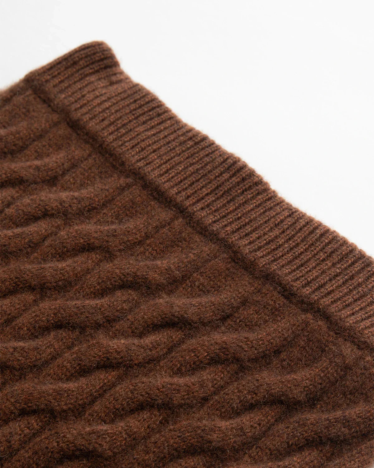 Cashmere Wool Cable Knit Sweater and Skirt Set