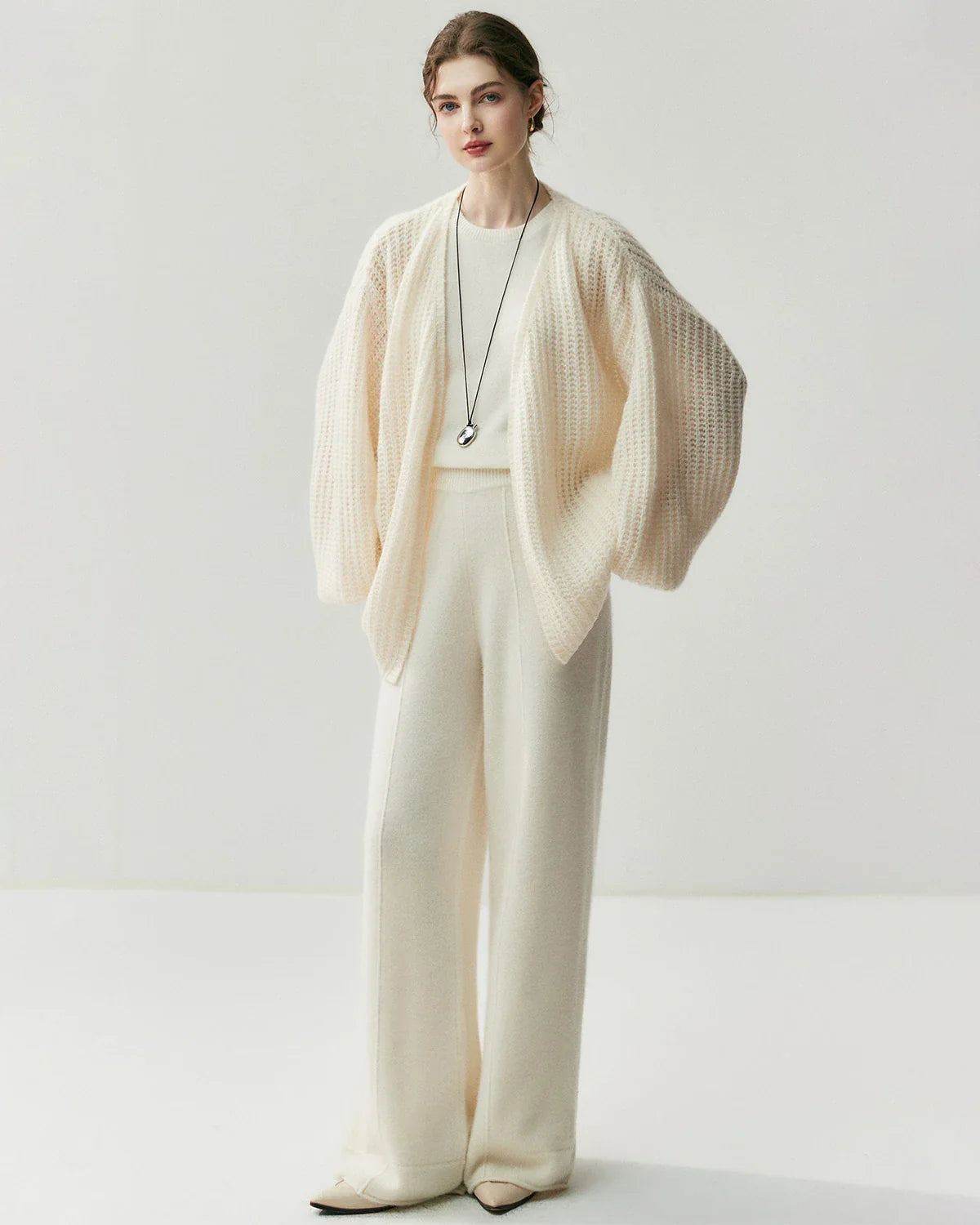 Oversized Silk Cashmere Open Front Cardigan