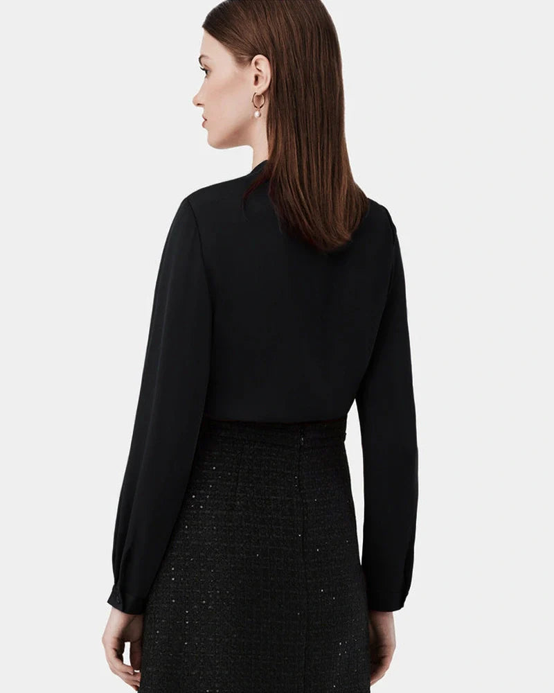 Silk Tie Neck Blouse for Women