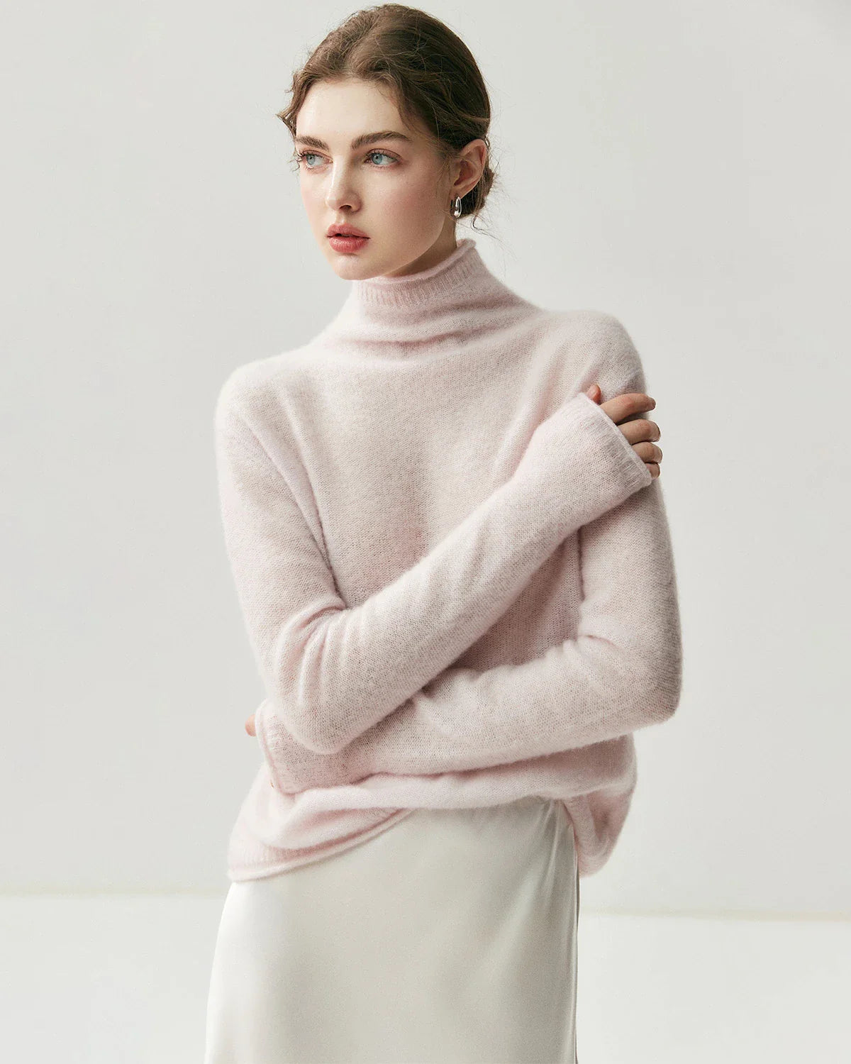Silk-Cashmere Long Sleeve Turtleneck Sweater