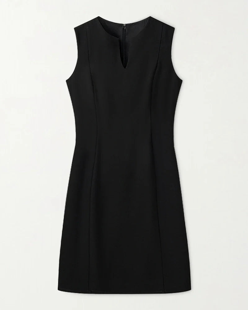 40 Momme Sleeveless Silk Knee Length Work Dress