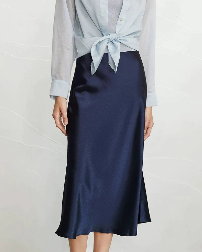 Elegant Knee-Length Silk Skirt