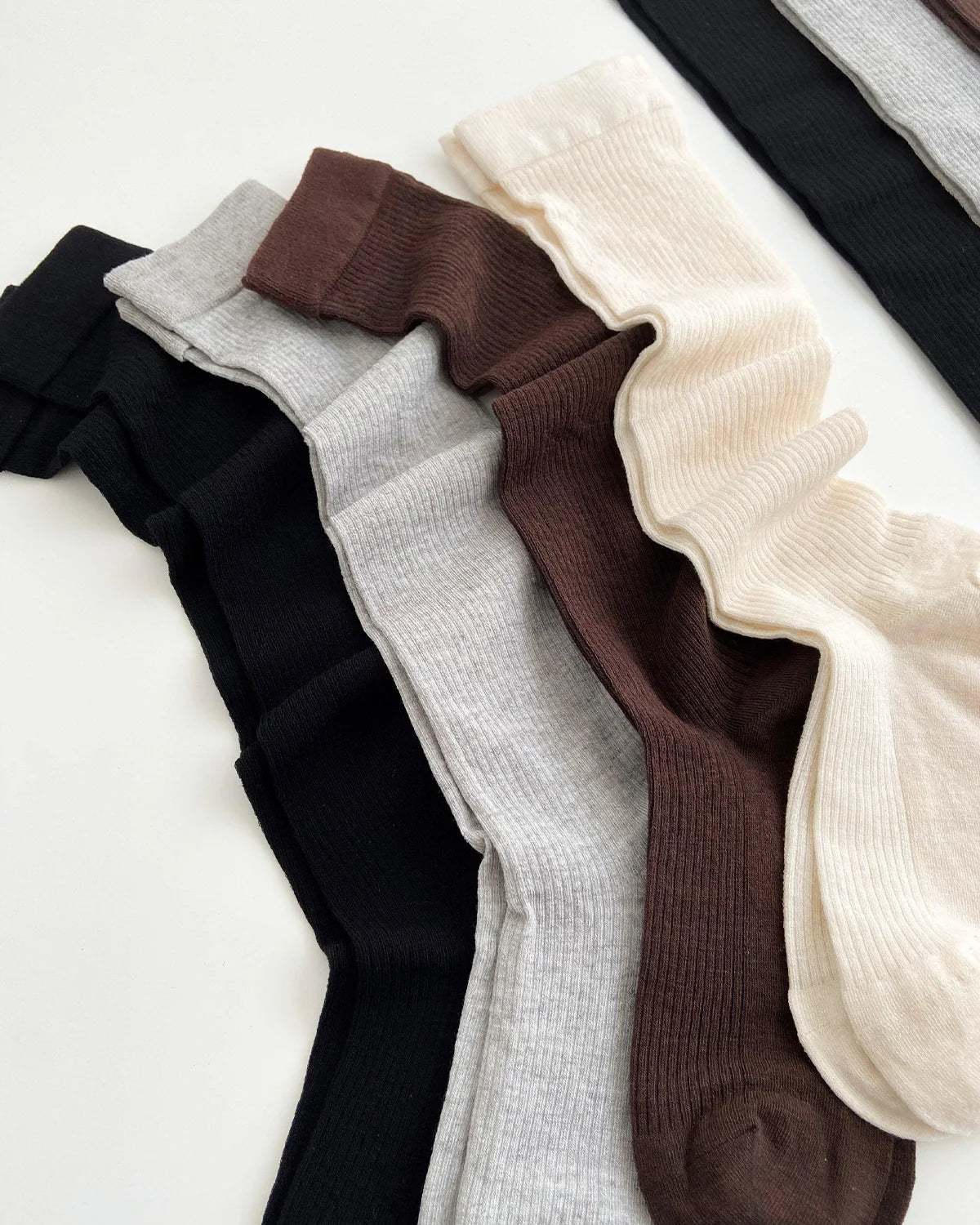 Women Cashmere Modal Blend Ribbed Slouchy Socks