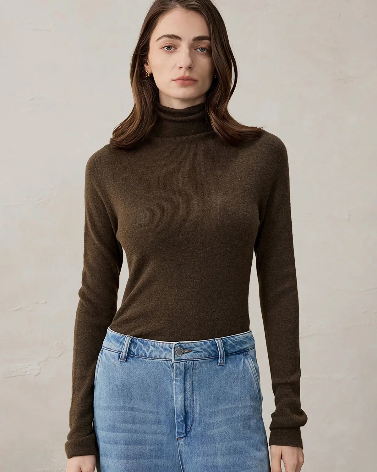 Women’s Turtleneck Wool Cashmere Knit Layer