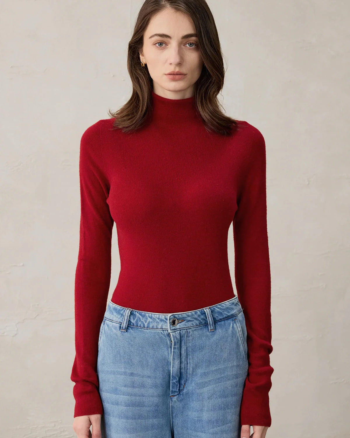 Women’s Turtleneck Wool Cashmere Knit Layer