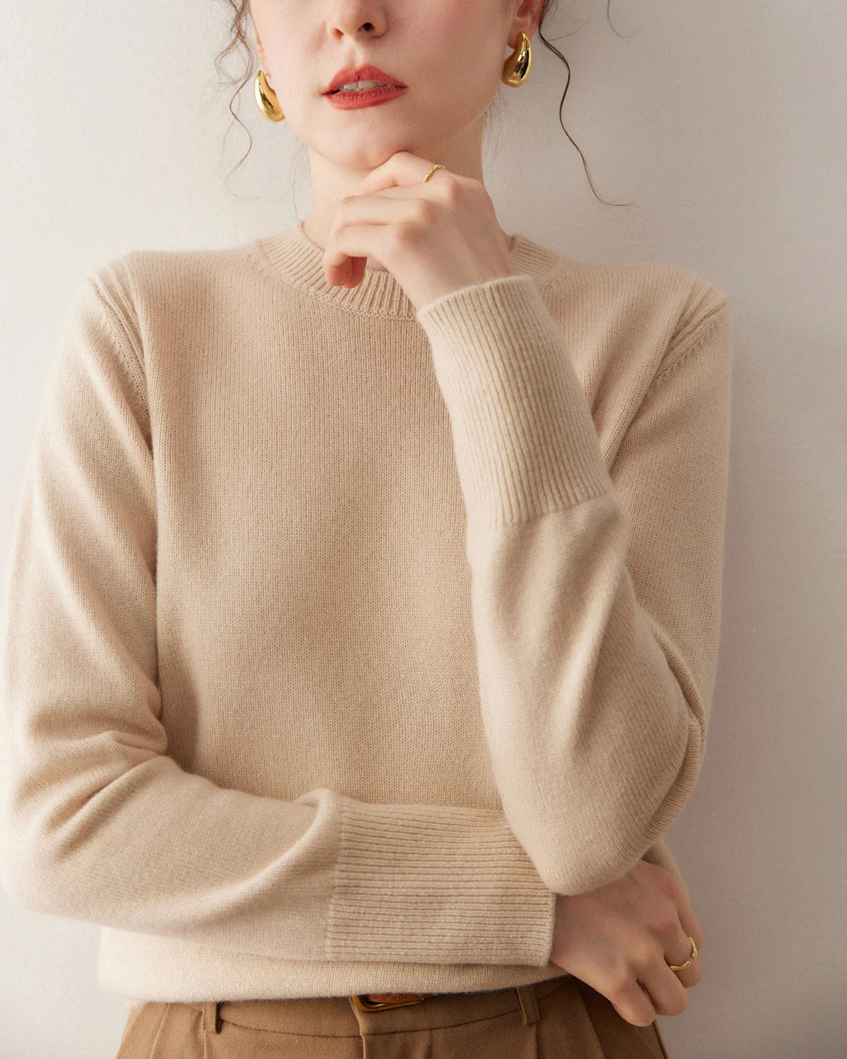 Women’s Basic Crew Neck Cashmere Sweater
