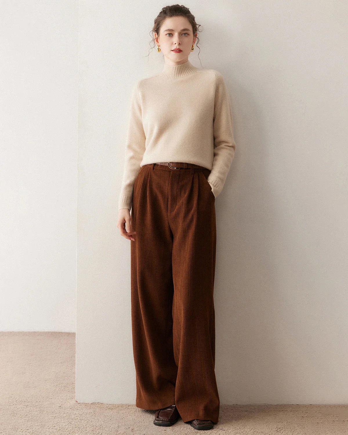 Women’s Cable Trim Raglan Cashmere Sweater