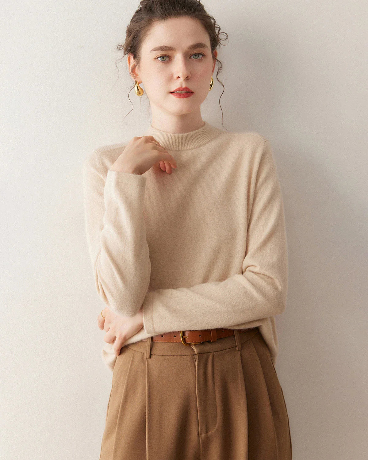 Women’s Half Mock Neck Cashmere Sweater