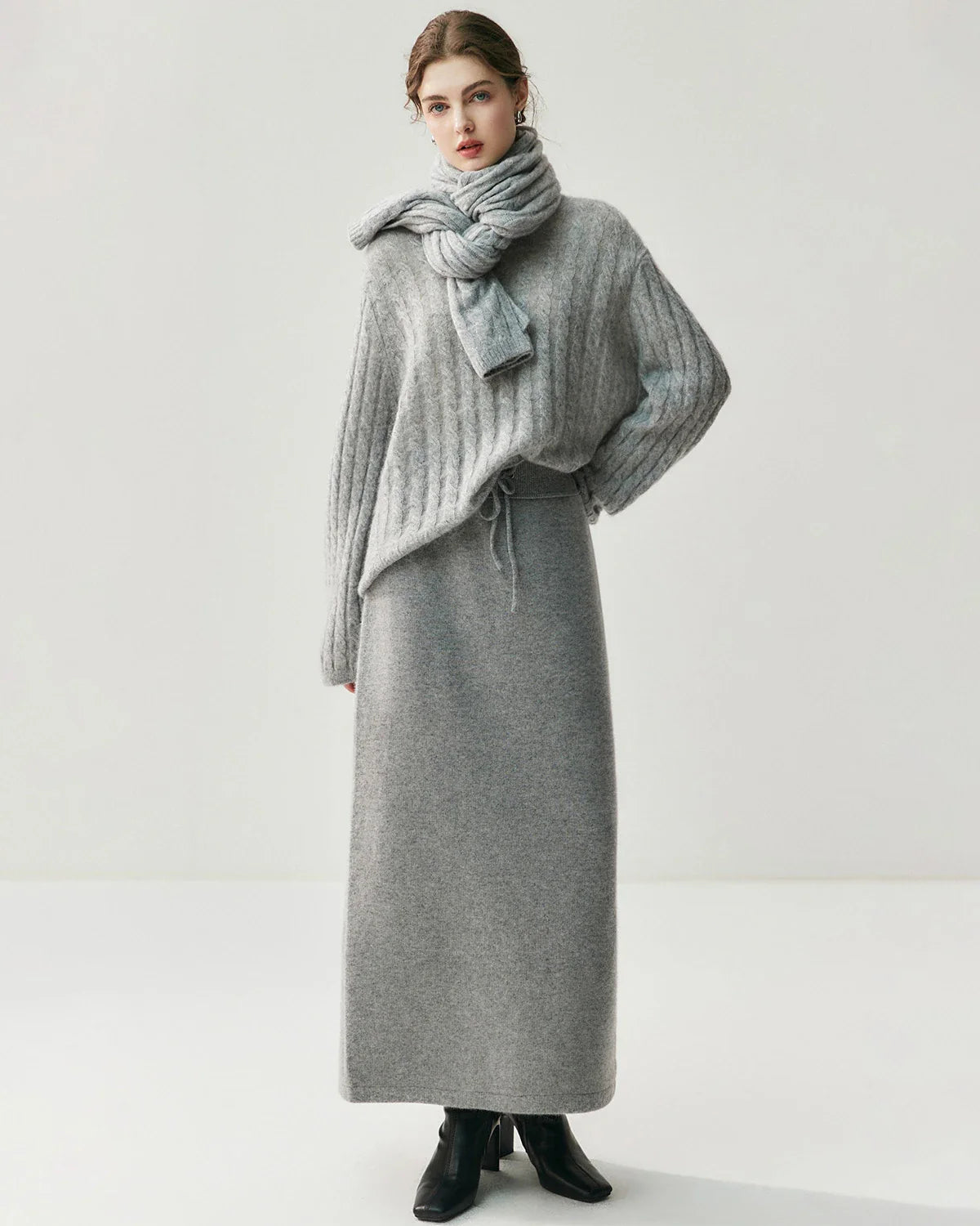 Lightweight Cable Knit Silk Cashmere Sweater