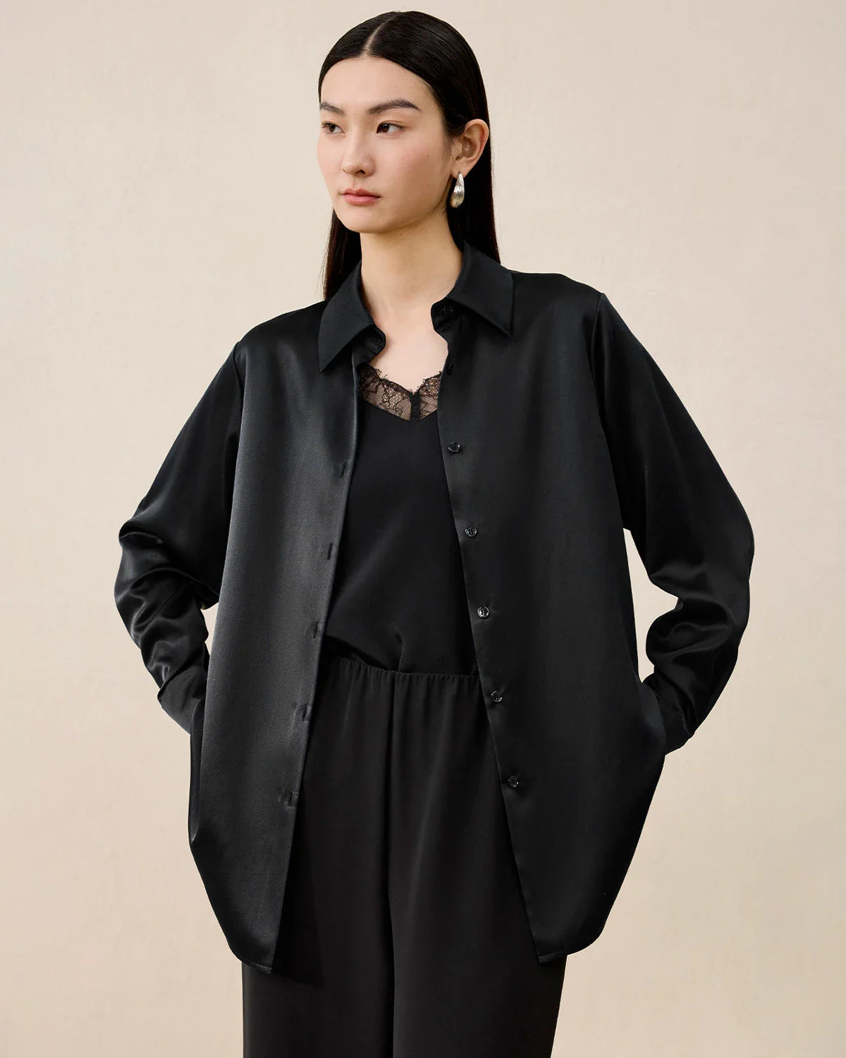Women's Washable Silk Blouse Basic Style