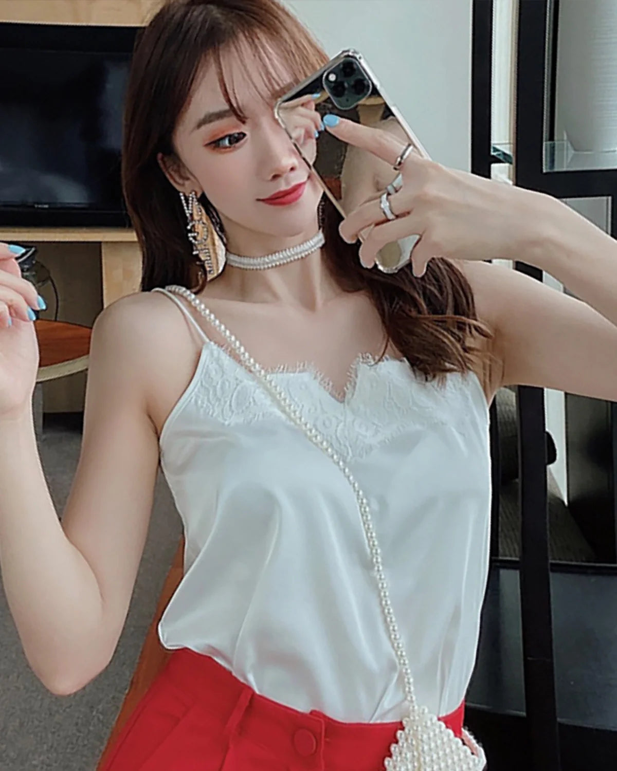Lace Silk Cami Top