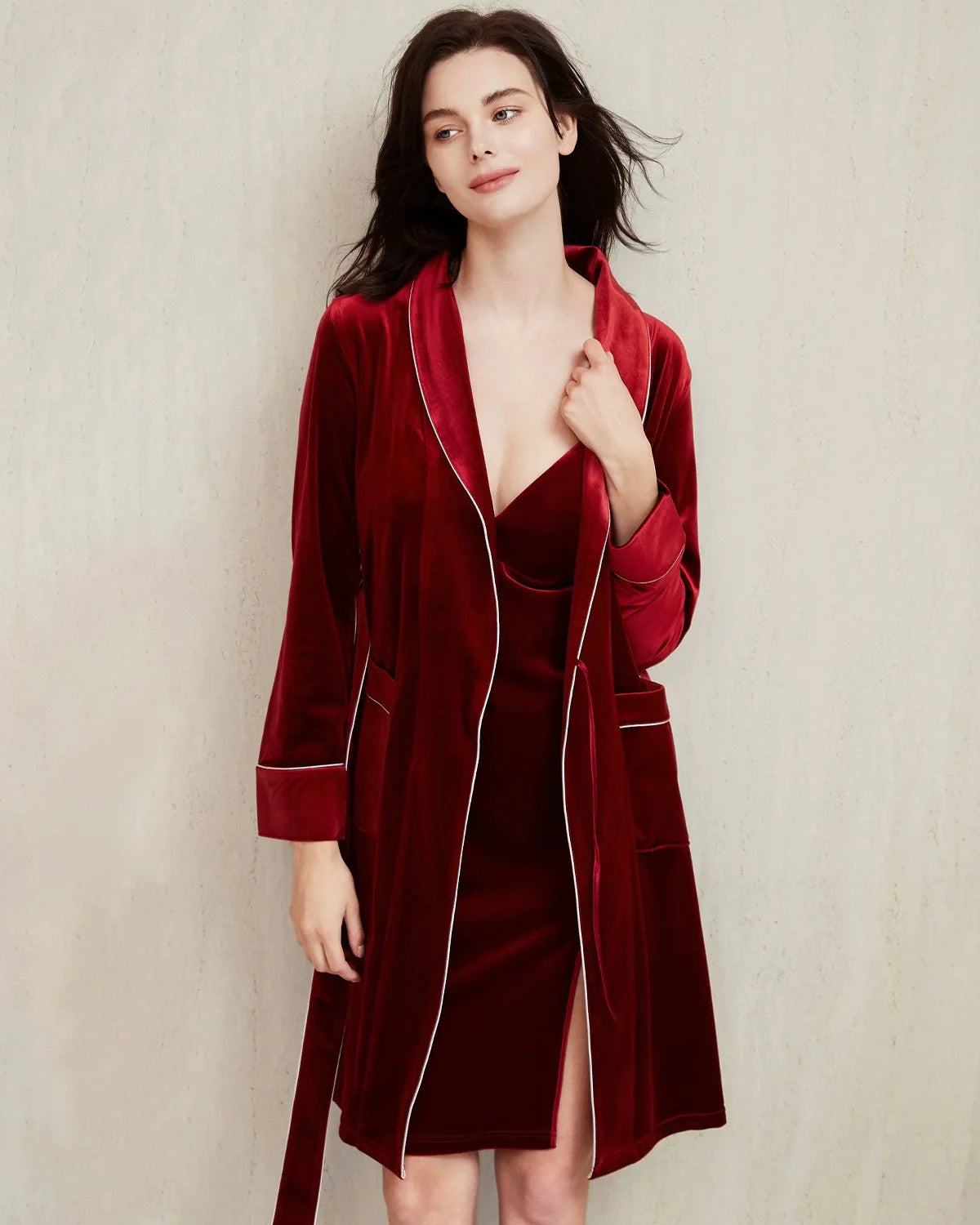 Women's Velvet Robe Silk Nightgown