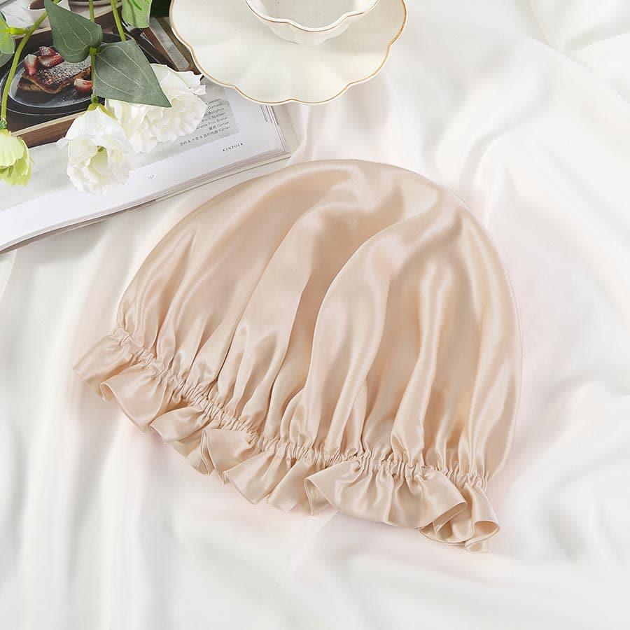 Flounced Silk Night Sleep Caps