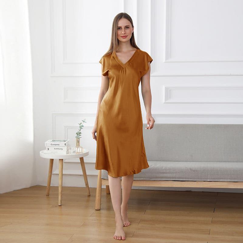 19 Momme Relaxed Fit V-neck Silk Nightgown