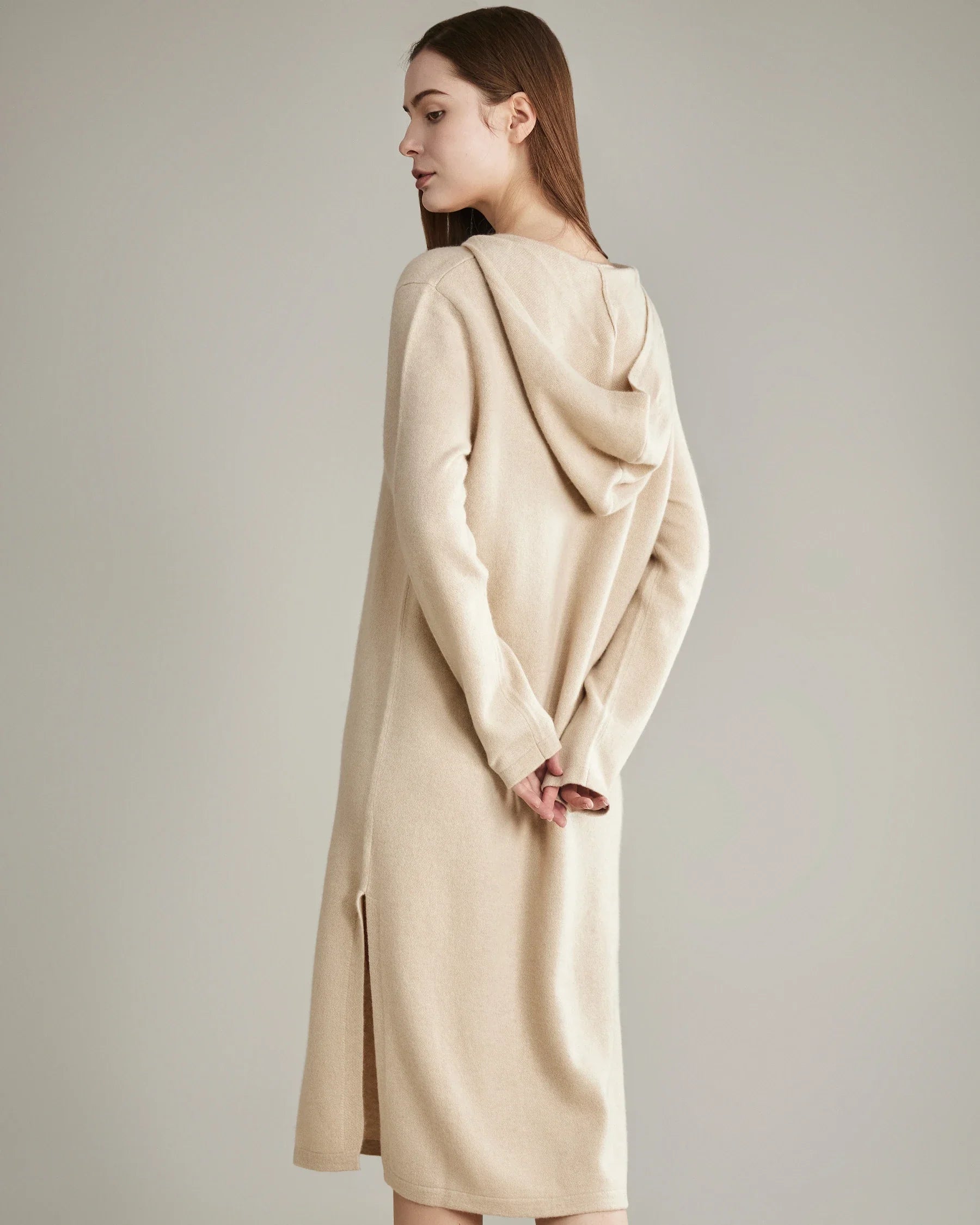 Hooded Knit Cashmere Dress