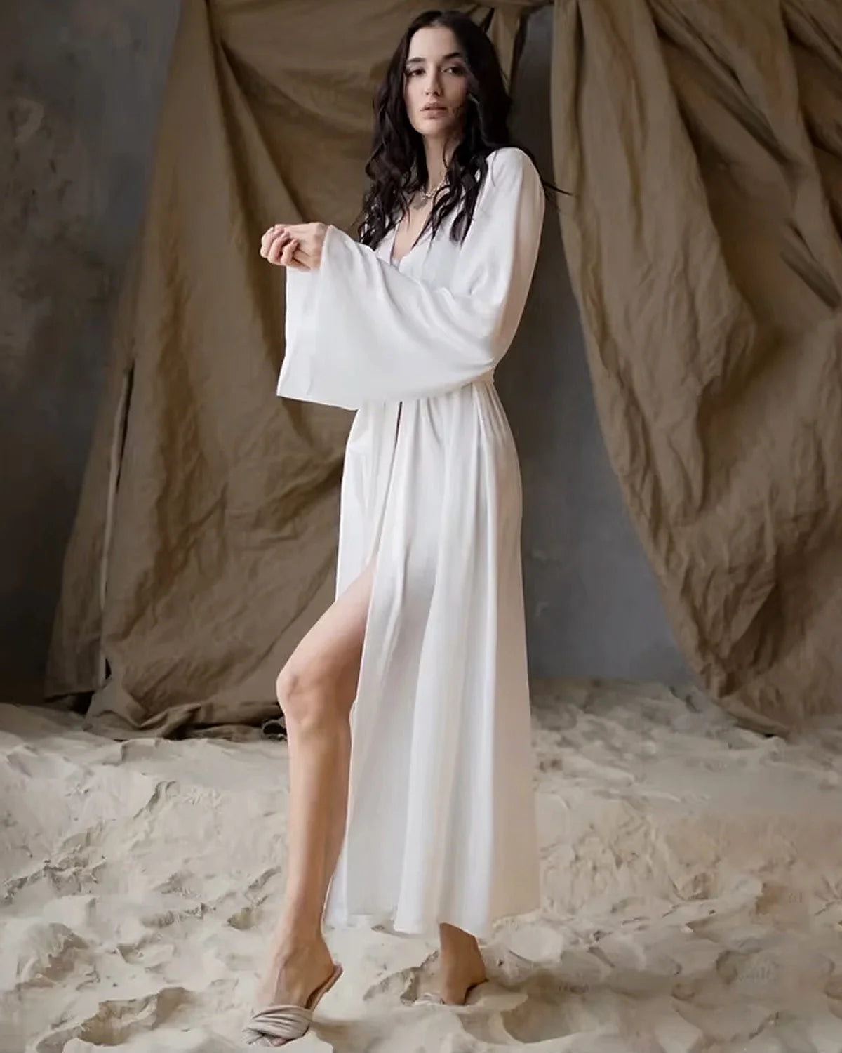 Luxury Long Silk Robe For Women